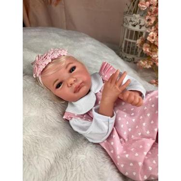 Imagem de Bebê Reborn Menina Fio a Fio Corpo de Silicone Pode Banhar - Mundo Azu
