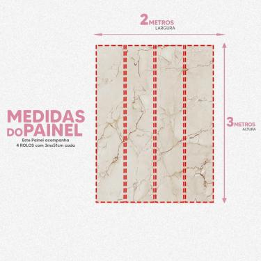 Imagem de Papel De Parede Painel 3D Mármore Porcelanato Bege 2M