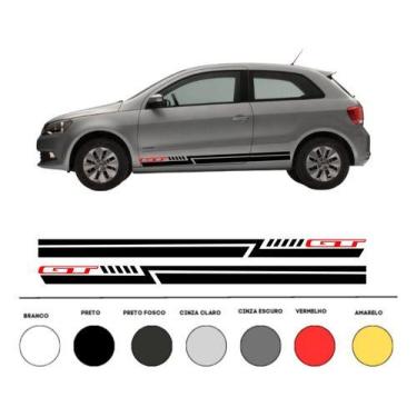 Imagem de Kit 2 Adesivo Faixa Lateral Carro Gol Volkswagen Compatível - onl