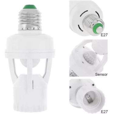 Imagem de Interruptor Sensor Presença  Soquete  para Lâmpada LED com Fotocélula 