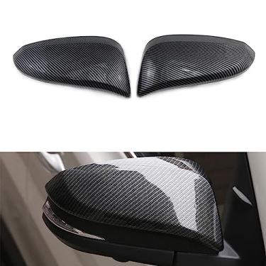 Imagem de Cakievro 2 peças de fibra de carbono ABS carro retrovisor lateral capa guarnição para Toyota Hilux Revo 2015 2016 2017 2018 2019 2020 2021 2022
