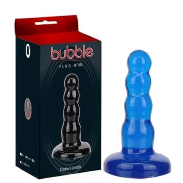 Imagem de Plug Anal Sem Vibro12,5 cm x 3 cm 4 Gomos Suaves Brinquedo Erótico Estimulador Anal Prazer Satisfação [AZUL]