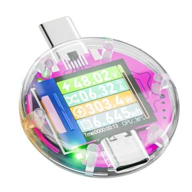 Imagem de SZITW Testador PD de medição de alta tensão 48V com tela rotativa com sensor G Controle de botão de toque Bateria Cálculo da capacidade interna MAX Parâmetros elétricos de medição bidirecional