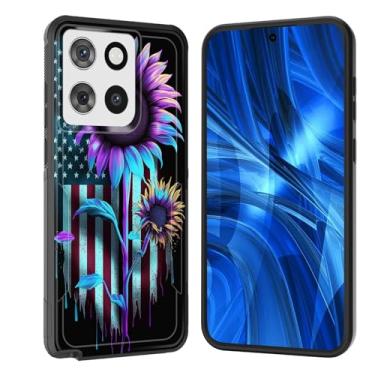 Imagem de JHYYTUJTYP Capa para Moto G Stylus 5G 2025, [Teste de queda de grau militar] Capa protetora resistente à prova de choque resistente para Motorola Moto G Stylus 5G 2025, bandeira americana girassol