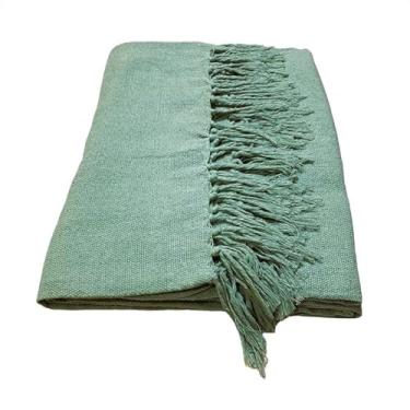 Imagem de Manta para Sofá Protetora Decoração Gigante Algodão(Verde água)