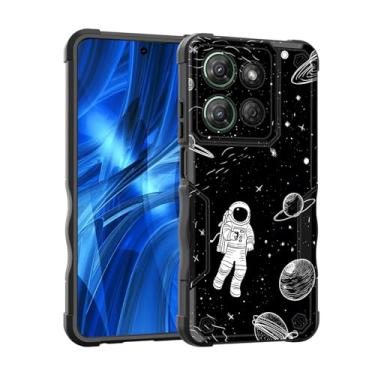 Imagem de EFGWSDER Capa para Moto G 5G 2025, [camada dupla] [proteção contra quedas de grau militar de 3,5 m] Capa resistente à prova de choque para Motorola Moto G 5G 2025 de 6,7 polegadas, planeta astronauta
