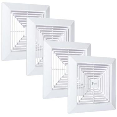 Imagem de Flowild Pacote com 4 capas para exaustor de banheiro 30,5 x 30,5 cm com peças de reposição para exaustor quadrado de teto ou parede, grade de ventilador de teto de banheiro, desviador de ar, difusor