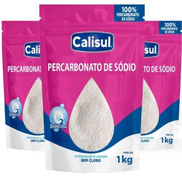 Imagem de Kit 3 Und Percarbonato De Sódio Tira Manchas Roupas 2 Kilos - Calisul,