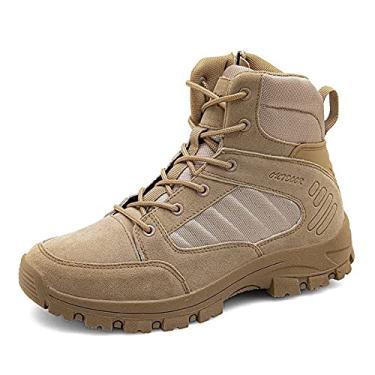 Imagem de Sapatos de combate cano alto, Botas militares camuflagem para o deserto selva ao ar livre, adequados para atividades ao ar livre, lazer, trabalho, caminhada, caminhada,(Beige,40 EU)
