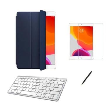 Imagem de BDNET, Kit Capa Smart Case tablet 8a Geração 10.2 /Can/Pel e Teclado Branco - Azul Escuro