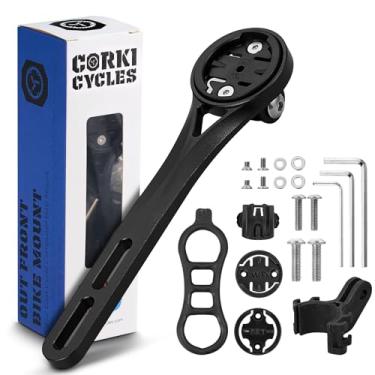 Imagem de Corki Ciclos para fora do guidão montado em bicicleta para computador compatível com Garmin Edge 130 350 500 520 520plus 530 830 1030