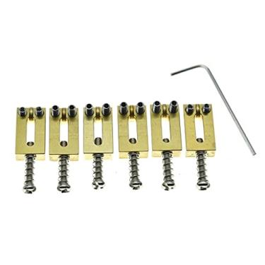 Imagem de Dopro Sela de bronze sólido para ponte de guitarra sela de bronze 10,8 mm para Stratocaster ou Telecaster