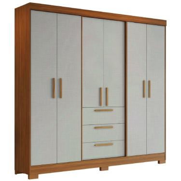 Imagem de Guarda Roupas Casal 6 Portas 3 Gavetas Croácia Madeirado / Off White Notável