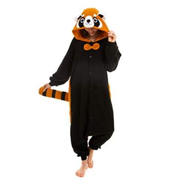 Imagem de CANASOUR Pijama de Halloween para adultos, anime, unissex, cosplay, anime, cosplay, fantasia de festa de Natal, Panda vermelho, Small