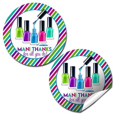 Imagem de Etiquetas adesivas "Mani Thanks" Teacher, Staff, Employee Appreciation Thank You, 40 adesivos de círculo de festa de 5 cm da AmandaCreation, ótimos para selos de envelope e sacolas de presente