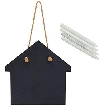 Imagem de 2 placas rústicas para quadro-negro com 4 palitos de giz (conjunto de 6 peças)