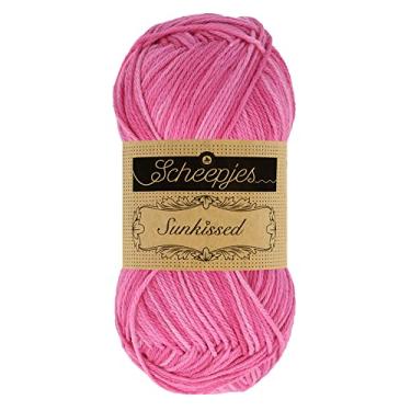 Imagem de Scheepjes Sunkissed Yarn - Bola de 50 g em Beach Hut Rosa (Cor: 020) | Fio macio, durável, tricô e crochê