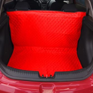 Imagem de Capa Protetora de Carro 108x110 Porta Malas Pet Cachorros Matelado Impermeável Pequeno Vermelho