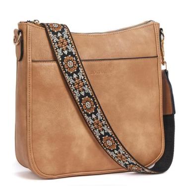Imagem de Bolsas tiracolo BOSTANTEN Trendy Vegan Leather Hobo Camel Brown
