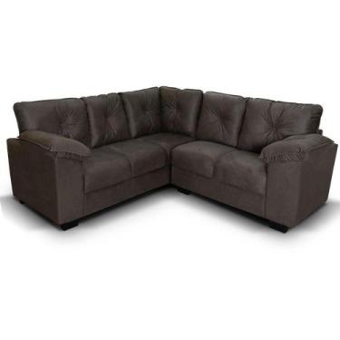 Imagem de Conjunto Sofá De Canto 2 E 3 Lugares Hellen Santiago Velut Tabaco - HE