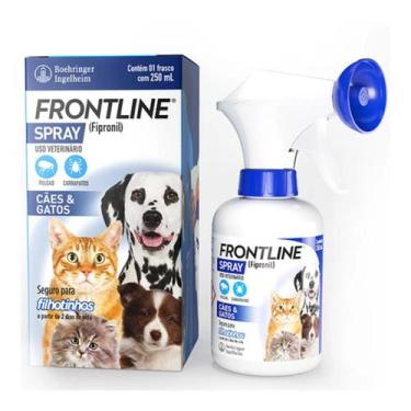 Imagem de Frontline Spray 250ml  Antipulgas e Carrapatos para Cães e Gatos