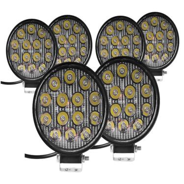 Imagem de Conjunto de 6 Faróis Auxiliares Redondos Led 42w 14 Led 6000k