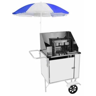 Imagem de Carrinho de Cachorro Quente com Guarda Sol e Rodas Maciças Cefaz