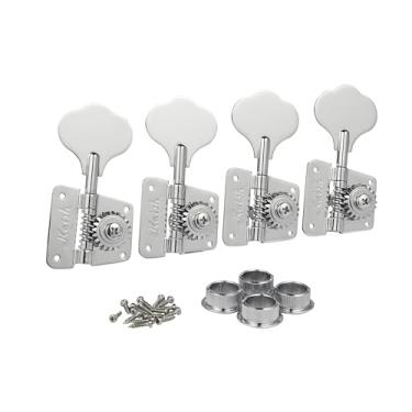 Imagem de Sintonizador de baixo vintage para destros 4R 70s trevo folhas de afinação de baixo teclas de afinação de baixo para Jazz J Bass/Precision P Bass Chrome