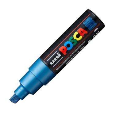 Imagem de PC-8K Caneta POSCA 8-17mm, Uni-Ball, Azul Metálico, Caixa com 6 unidades