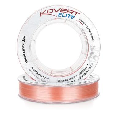 Imagem de KastKing Linha de pesca Kovert Elite 100% fluorocarbono, resistente a choques, alta clareza, baixa visibilidade, altamente resistente à abrasão, afundamento rápido, baixa elasticidade, baixa refração