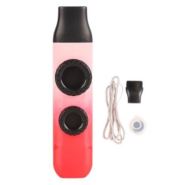 Imagem de Kazoo Instrumento musical profissional de plástico ajustável com 10 diafragmas de flauta para ukulele, violino, violão, teclado, alto brilho, gradiente azul ciano (gradiente vermelho e branco de alto