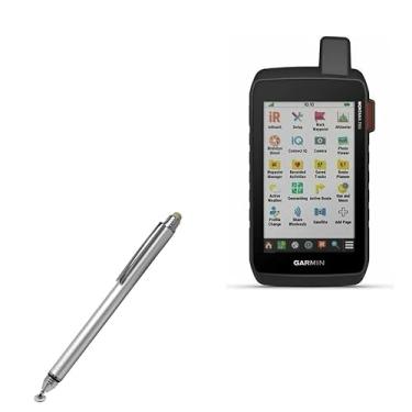 Imagem de BoxWave Caneta Stylus compatível com Garmin Montana 750i - Caneta Stylus capacitiva DualTip, ponta de disco de fibra - prata metálica
