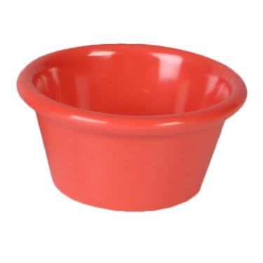 Imagem de FSE ML536RD1 Ramekin, capacidade de 2-1/56.7 g, 7-7/20.3 cm de diâmetro, redondo, liso, resistente à quebra, pode ser lavado na lava-louças, livre de BPA, melamina, laranja, NSF, pacote com 12