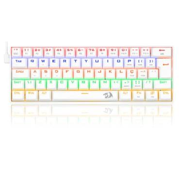 Imagem de Redragon TECLADO GAMER MECANICO LAKSHMI RAINBOW BRANCO SWITCH MARROM ABNT2,