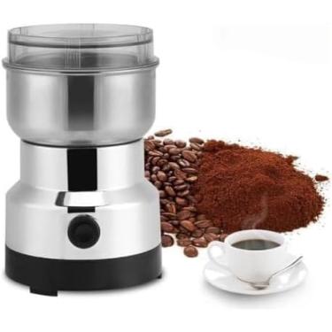 Imagem de Moedor de Café Elétrico em Aço Inoxidável 110v Compacto e Potente Ideal para Café Tempero Pimental Sal Grãos Nozes e Especiarias Moagem Rápida e Uniforme Fácil de Limpar e Armazenar
