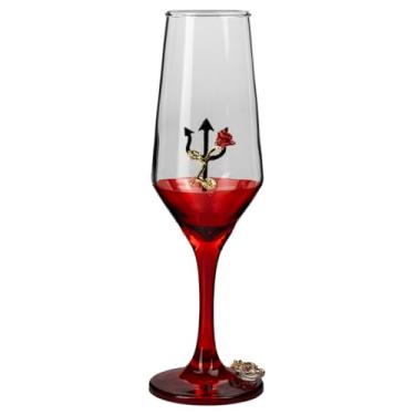 Imagem de META ATACADO, Taça Pomba Gira Flor Tridente Champagne Buffet Vidro 186ml