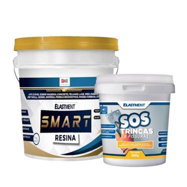Imagem de Kit Smart Resina Elastment 3,6L e SOS para Trincas e Fissuras 800G - D