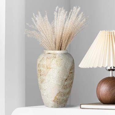 Imagem de Vaso de cerâmica de 28 cm de altura, vaso alto rústico decorativo vintage rústico para decoração de casa, sala de estar, casamento, decoração de mesa, cozinha, presentes