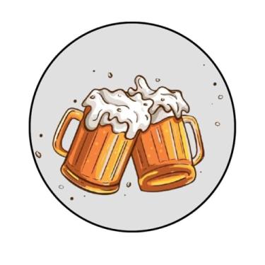 Imagem de Adesivo Decorativo Redondo, Tema Bebidas, 50mm, Vários Modelos (CJ-377, PAPEL COUCHÉ150, 50MM)