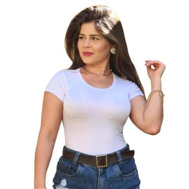 Imagem de Blusa Feminina T Shirt Gola O Basica Baby Look Moda Evangelica Social 