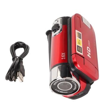 Imagem de Câmera digital de Vomeko, 1080p 16MP HD 16x Zoom Anti Shake Handheld Construído em câmera de vídeo de microfone, câmera de vlogging, com luz de preenchimento LED (Vermelho)