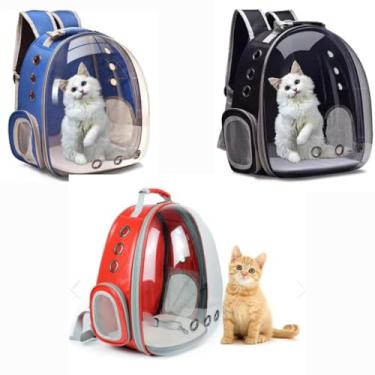 Imagem de Mochila Bolsa Pet Visão Panorâmica Astronauta Color Gato Ou Cachorro