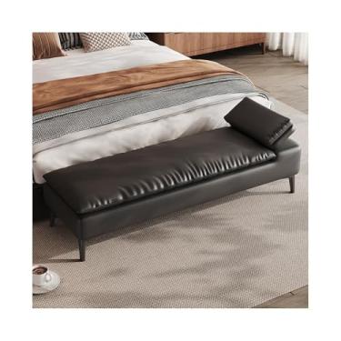 Imagem de LICONG-2019 Banqueta de cabeceira para quarto banco de cabeceira de alta qualidade sofá banco longo bengaleiro sofá banco de sala de estar banco longo (preto)