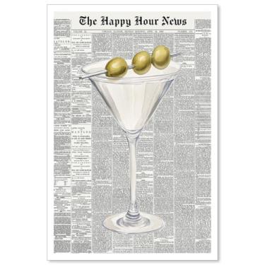 Imagem de Cartazes modernos de Martini, arte de parede, jornal, vintage, coquetéis, impressões em tela para casa, quarto, cozinha, bar, carrinho, decoração, 40 x 61 cm, sem moldura