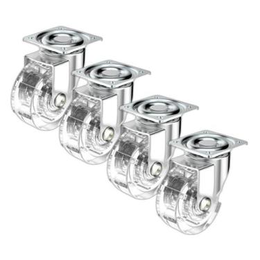 Imagem de (4pçs) Rodízio Gel 50mm Com Rolamento Chapa Giratório - SOPRANO