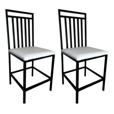Imagem de Kit 2 Cadeira Reforçada Para Cozinha E Sala Jantar Eliane Assento Bran