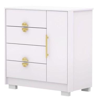 Imagem de Cômoda Sapateira 4 Gavetas Clarabella Branco/camarim - VILA RICA