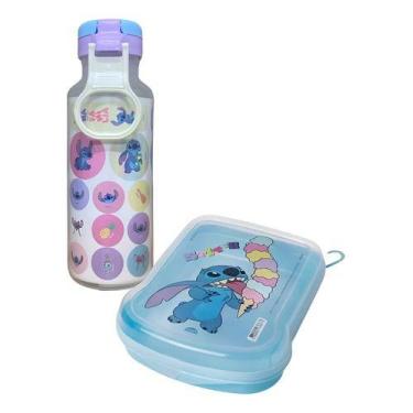 Imagem de Kit Garrafa Com Adesivos + Sanduicheira Lancheira Infantil Escolar Dis