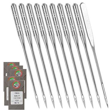 Imagem de APACALI 50 Agulhas Para Máquina De Costura Bordado Tamanho 90/14 130/705H Hax1 Brother (Pacote Com 5 10)