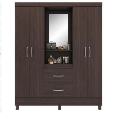 Imagem de Guarda Roupa Casal Capelinha Lord Café - Demóbile - Demobile